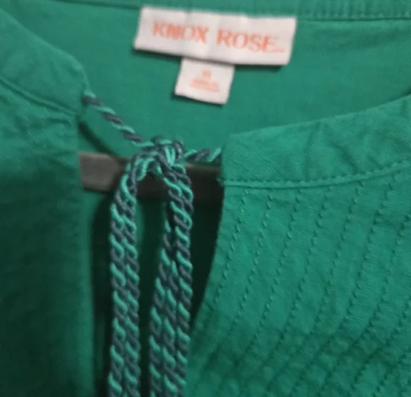 Knox Rose Emerald Green Tie-Neck Mini Dress - Picture 4 of 5